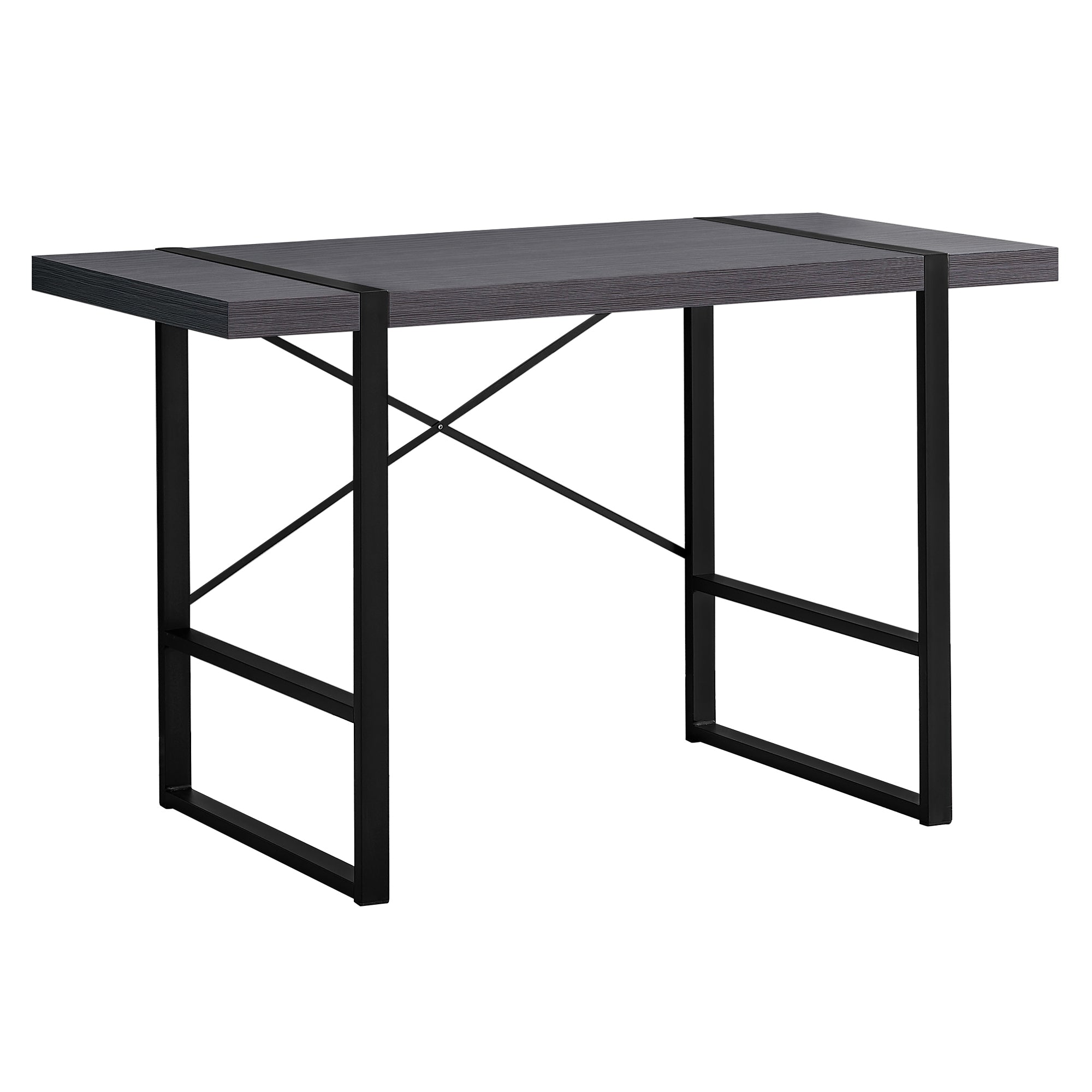 Boxcar Desk in Gray Woodgrain and Black