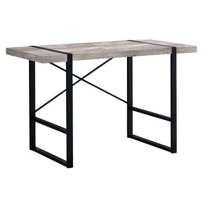 Boxcar Desk in Distressed Taupe Wood and Black