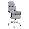 Executive Winged Office Chair in Glossy Gray