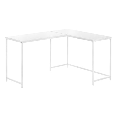 L-Shaped Basic Desk in White