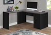 60" Gray & Black L-Shaped Desk with Glass Arm