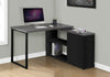 47" Reversible Corner Desk in Gray & Black with Credenza