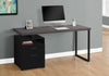 60" Gray and Black Desk with Shelf and Drawers