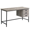 55" Taupe Reclaimed Wood Desk with Suspended Cabinet