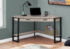 42" Reclaimed Taupe Wood and Black Corner Desk