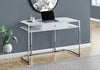 48" Modern Curved White and Chrome Desk