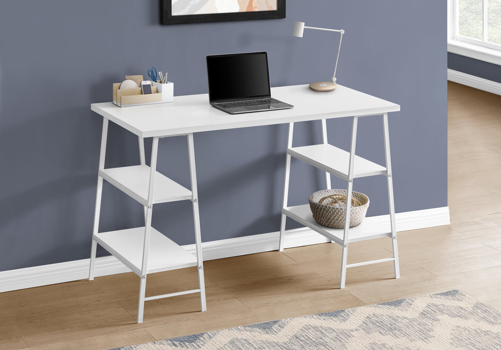 48" Sawhorse Desk in White