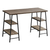 48" Sawhorse Desk in Dark Taupe & Black