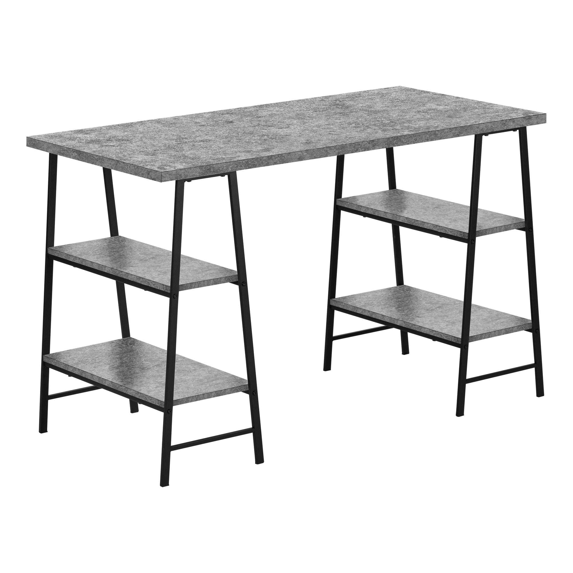48" Sawhorse Desk in Gray Concrete & Black
