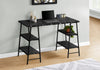 48" Sawhorse Desk in Black Marble-Look & Black