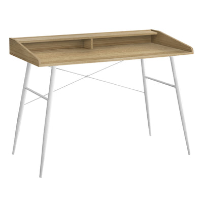 48" Natural Wood & White Modern Secretary Desk