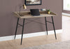 48" Dark Taupe & Black Modern Secretary Desk