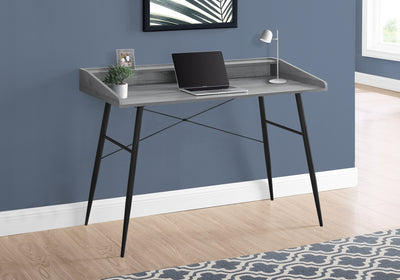 48" Gray Woodgrain Modern Secretary Desk