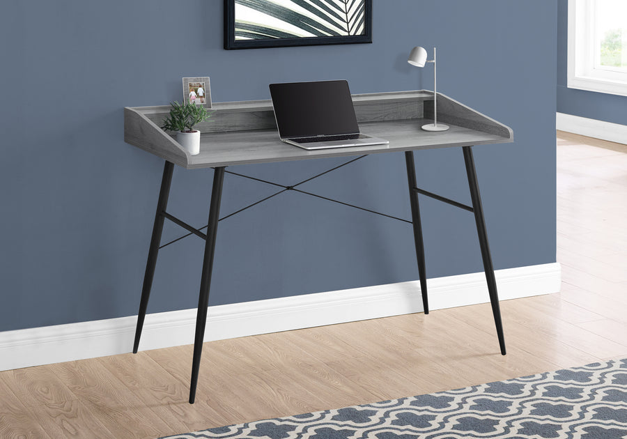 48" Gray Woodgrain Modern Secretary Desk