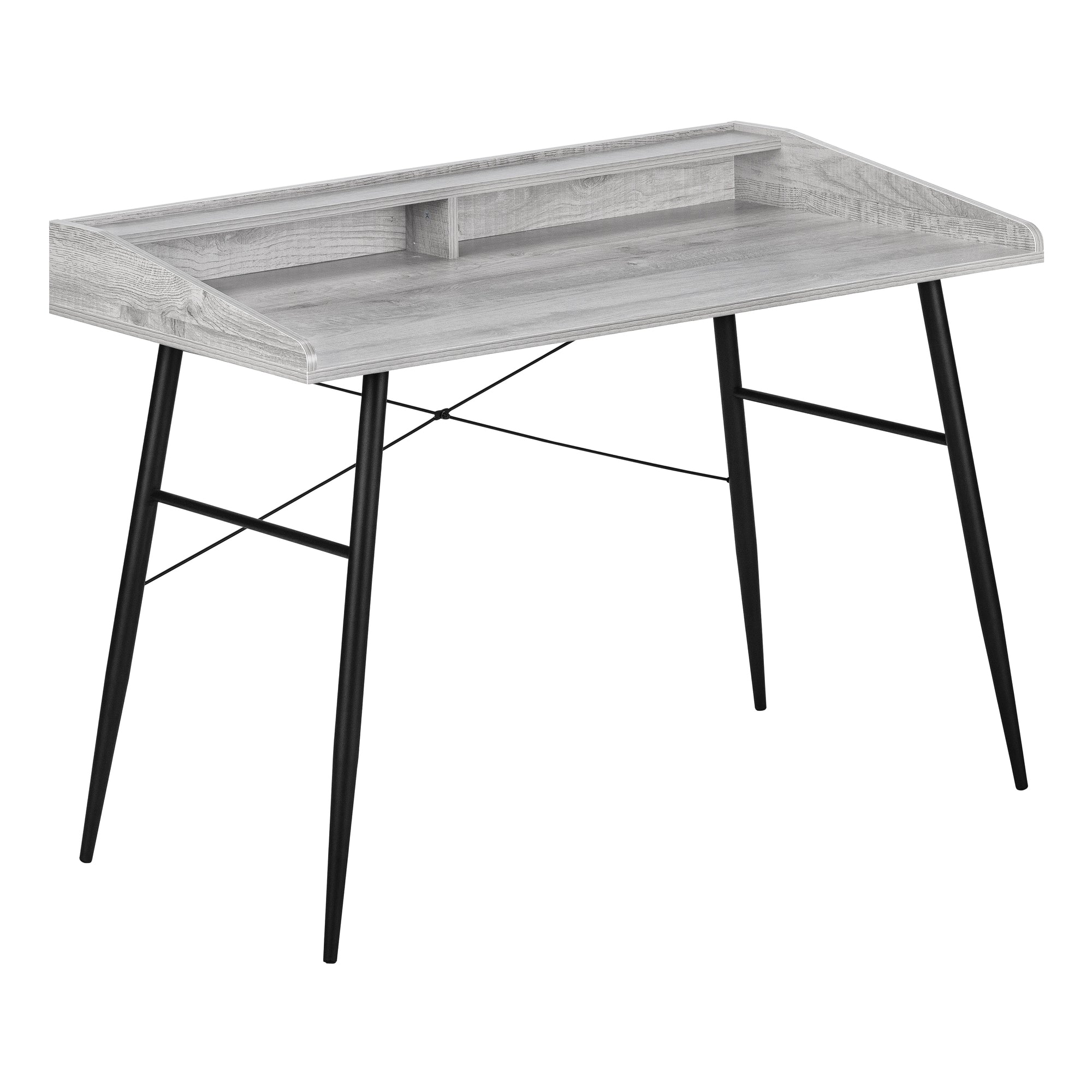 48" Gray Woodgrain Modern Secretary Desk