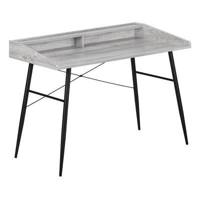 48" Gray Woodgrain Modern Secretary Desk