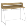 48" Natural Wood & White Desk with Shelf