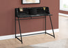 48" Black Marble Finish Desk with Shelf