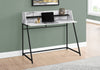 48" White Marble-Look & Black Desk with Shelf