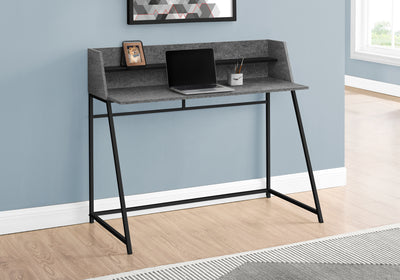 48" Gray Stone & Black Desk with Shelf
