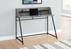 48" Gray Woodgrain & Black Desk with Shelf