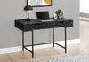 Geometric 2-Drawer Desk in Black Marble Finish