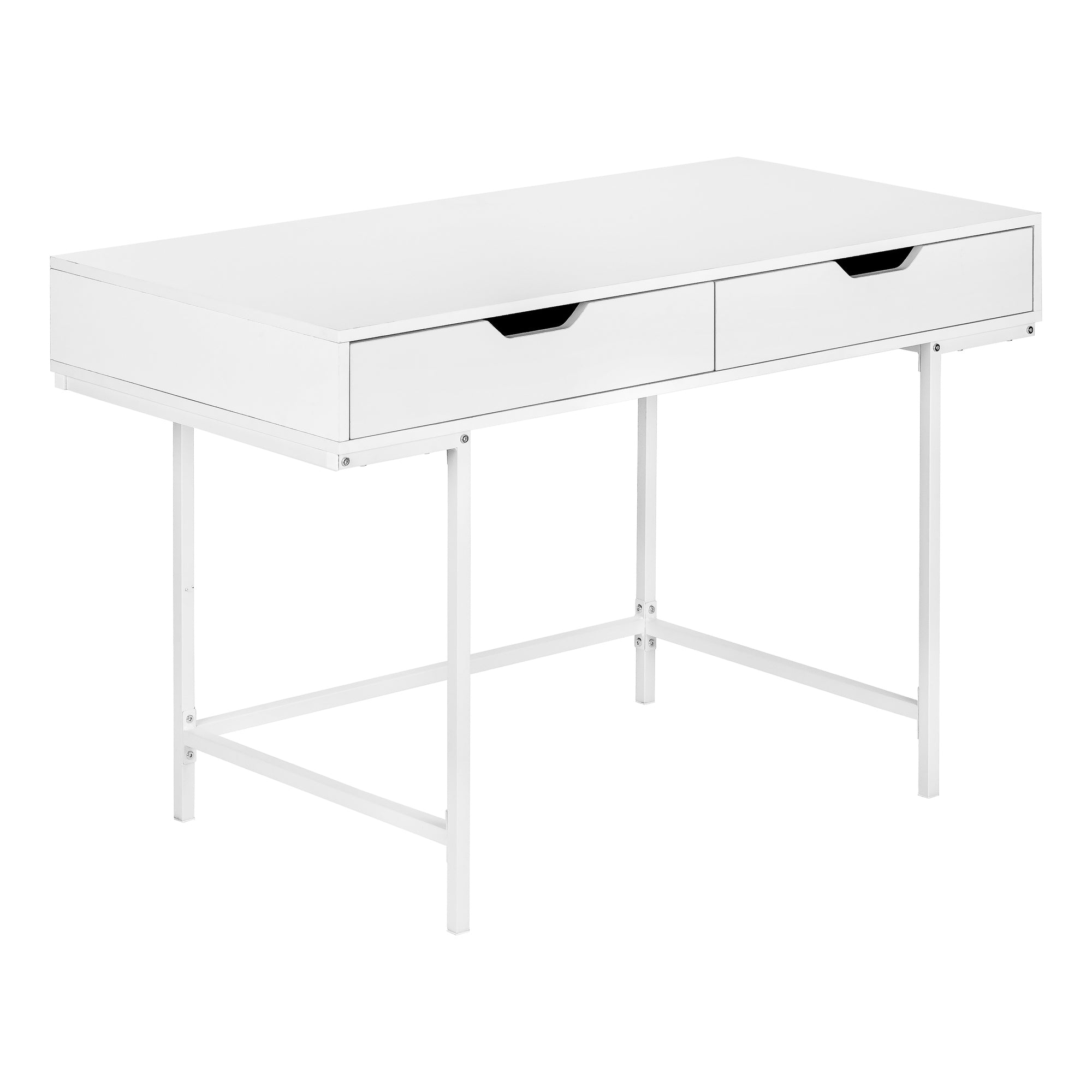 Geometric 2-Drawer Desk in White