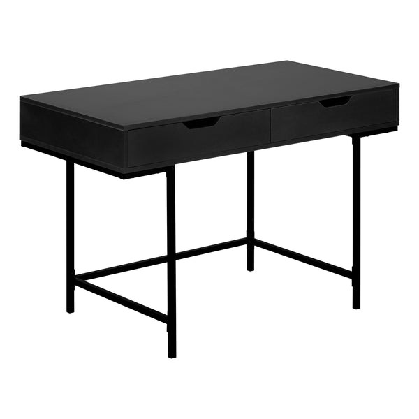 Geometric 2-Drawer Desk in Black by Monarch - OfficeDesk.com