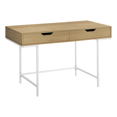 Geometric 2-Drawer Desk in Natural Wood