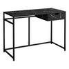 42" Ergonomic Desk with Drawer in Black Marble Finish