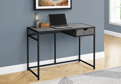 42" Ergonomic Desk with Drawer in Gray Stone
