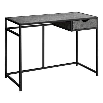 42" Ergonomic Desk with Drawer in Gray Stone