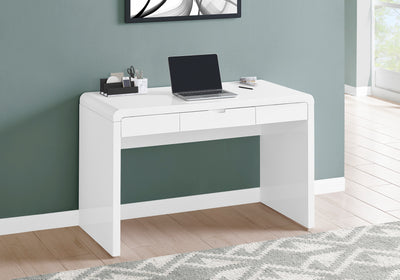48" Retro Desk with Center Drawer in White