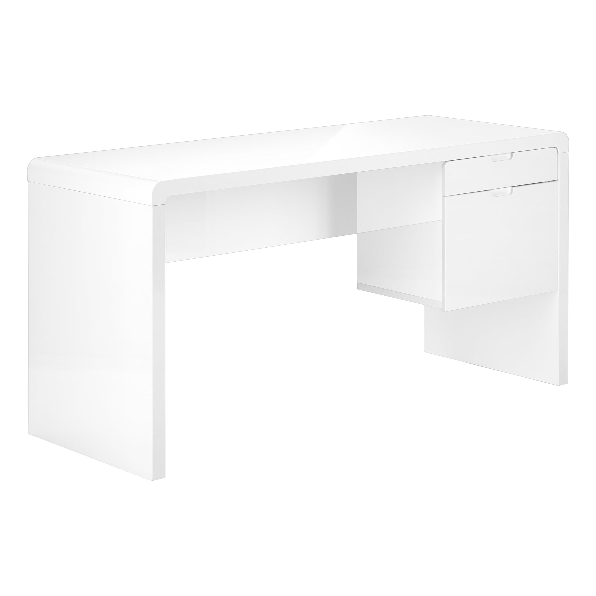 60" Retro Desk with 2 Reversible Drawers in White