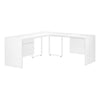 72" L-Shaped Reversible Retro Desk in White with 3 Drawers