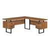71" Walnut L-Shaped Floating Desk