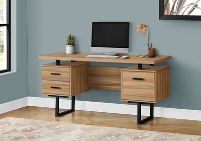 60" Driftwood Floating Desk with 3 Drawers
