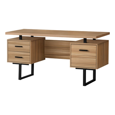 60" Driftwood Floating Desk with 3 Drawers