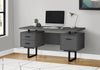 60" Modern Gray Floating Desk with 3 Drawers