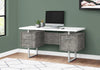 60" Concrete & White Floating Desk with 3 Drawers