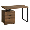 48" Reversible Desk with File Cabinet in Walnut