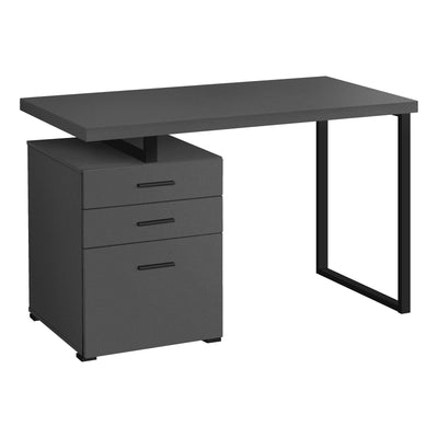 48" Reversible Desk with File Cabinet in Modern Gray