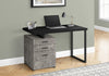 48" Reversible Desk with File Cabinet in Concrete & Black