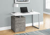 48" Reversible Desk with File Cabinet in Concrete & White