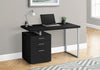 48" Reversible Desk with File Cabinet in Black & Silver