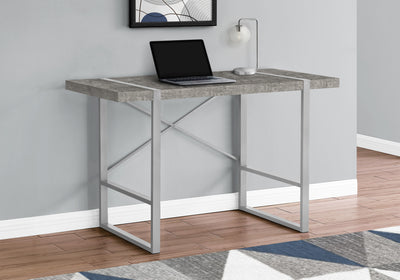48" Simple X-Back Wagon Desk in Concrete & Silver