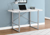 48" Simple X-Back Wagon Desk in White & Silver