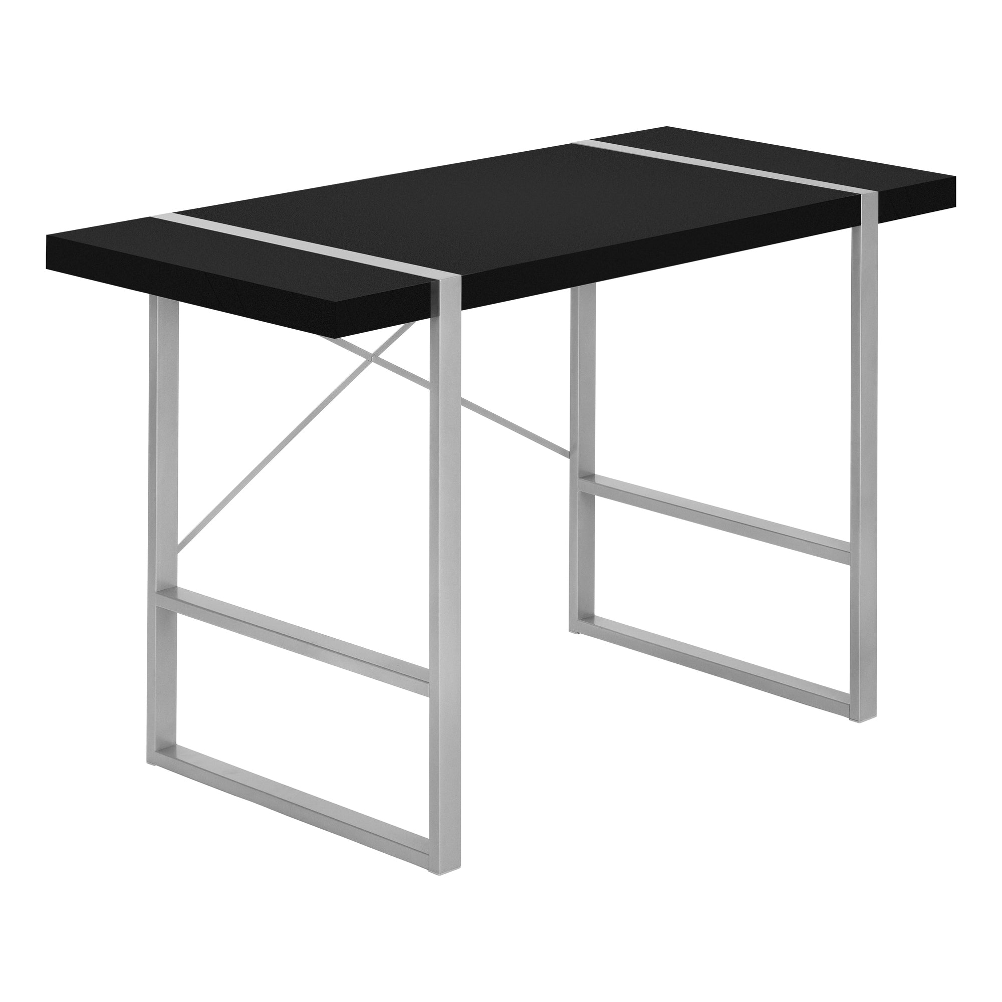 48" Simple X-Back Wagon Desk in Black & Silver