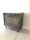 Hand-Made Oxidized Hard Maple Lateral File with Leather Drawer Pulls