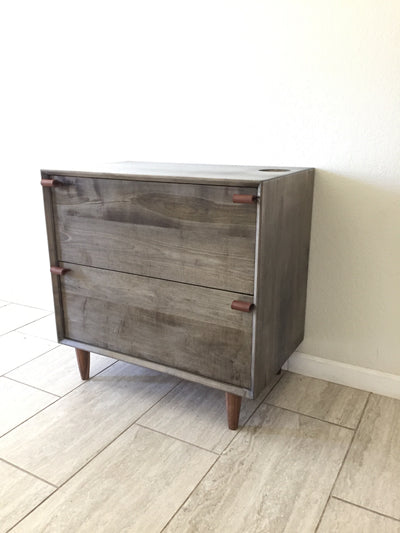 52" Oxidized Hard Maple Hand-Made Solid Wood Desk with Optional Matching File